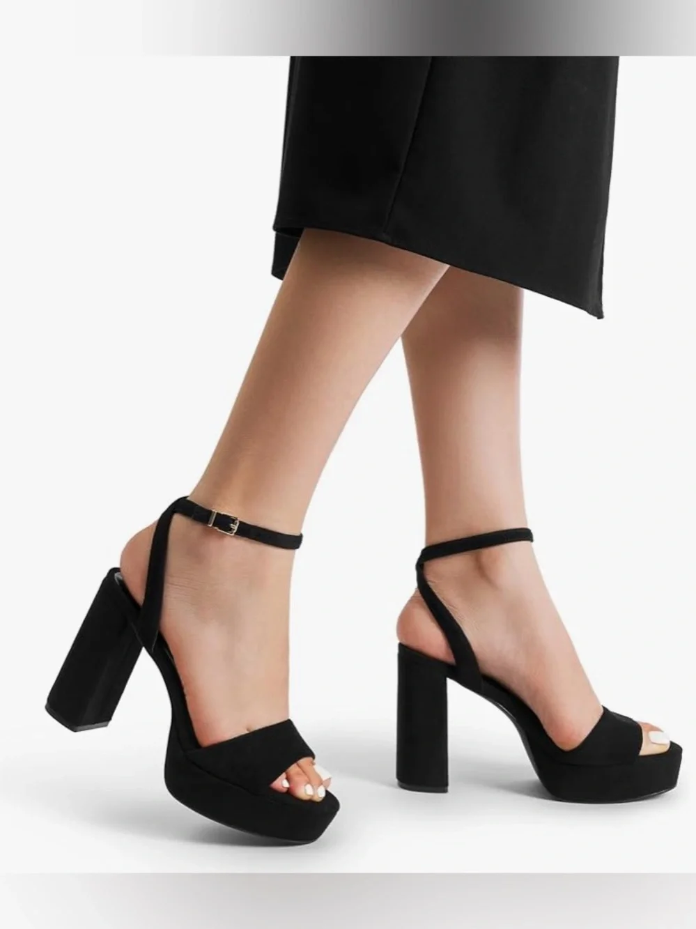 DREAM PAIRS Women's Open Toe Round Toe Platform High Heel Sandals Size 7